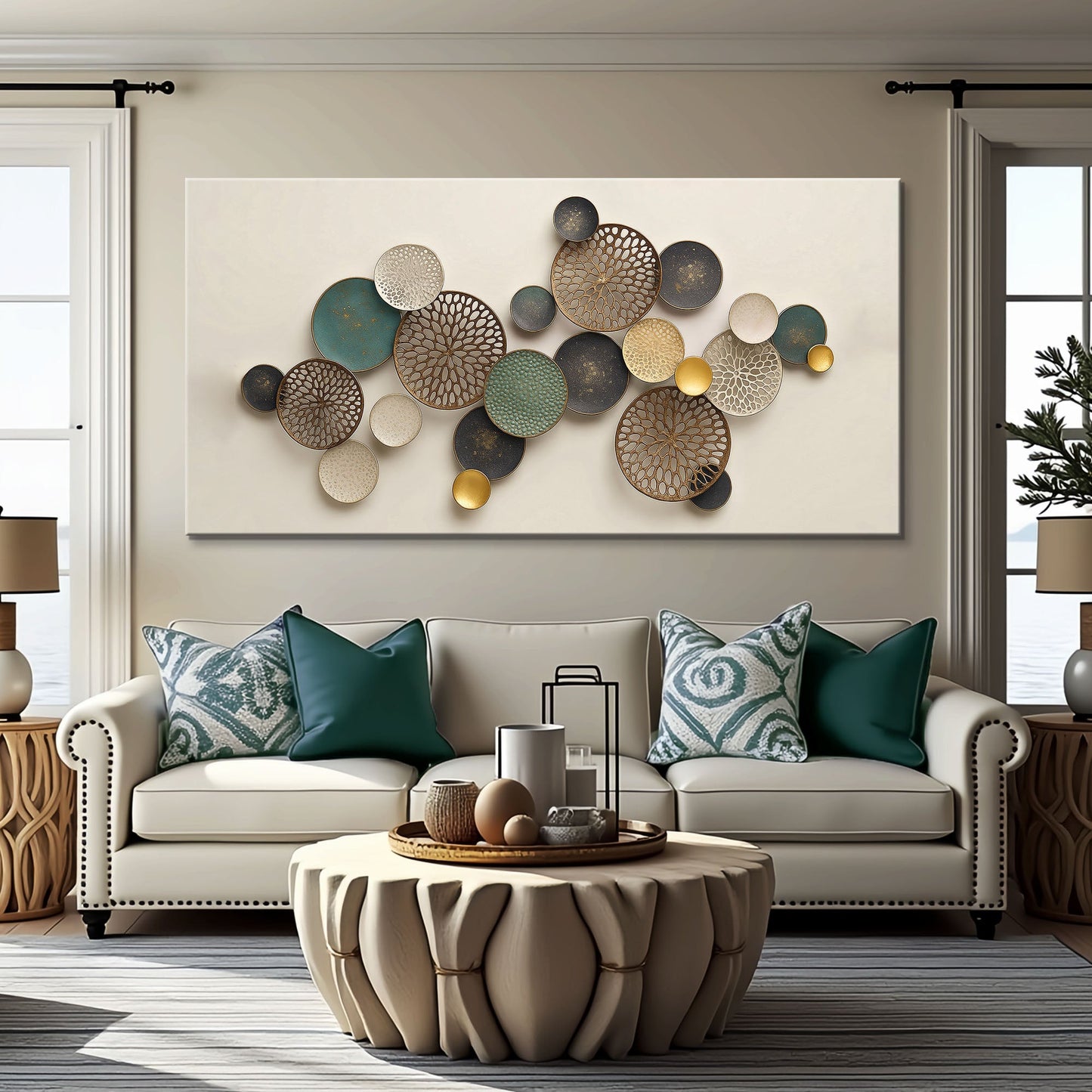 Lotus Leaf Abstract Canvas Wall Art