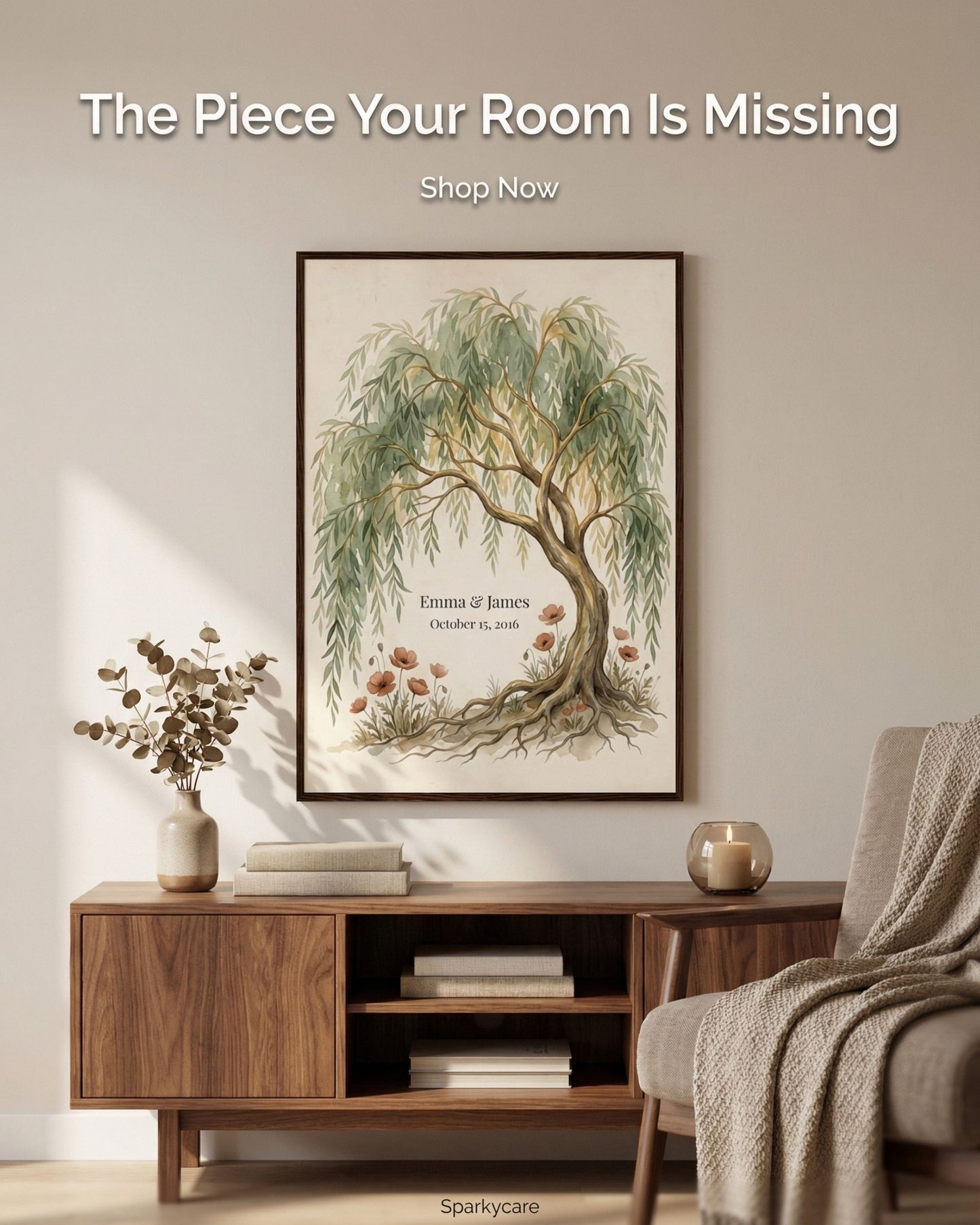 Personalized Willow Tree 9th Anniversary Wall Art