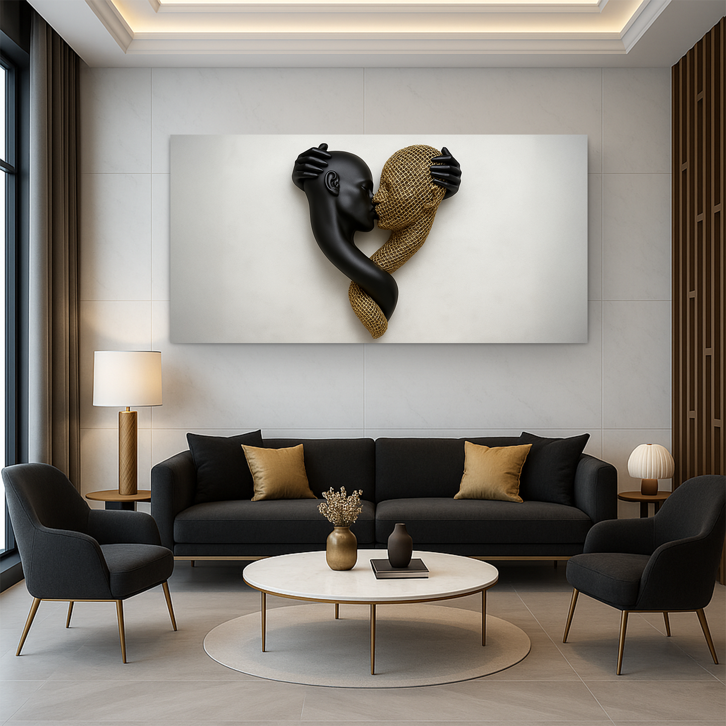 Eternal Love Figure Abstract Canvas Wall Art II