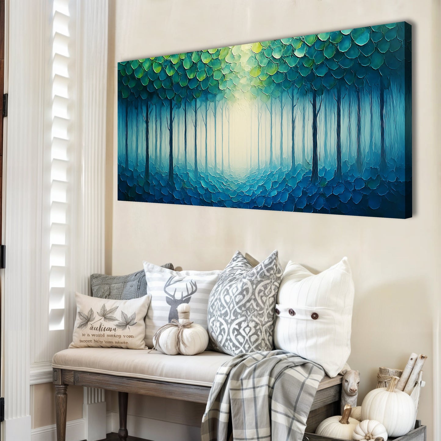 Forest Whispers Impasto Canvas Wall Art