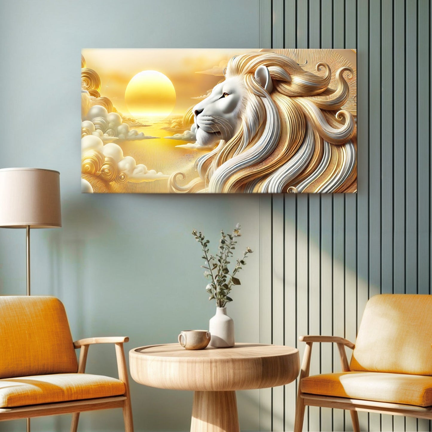 3D Majestic Lion Canvas Wall Art V