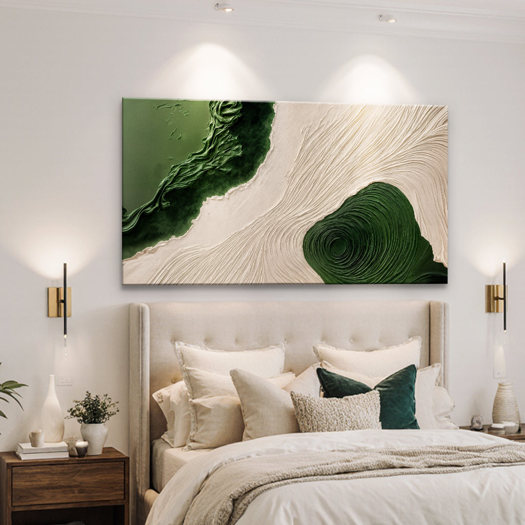 Green Rivers Abstract Canvas Wall Art XII
