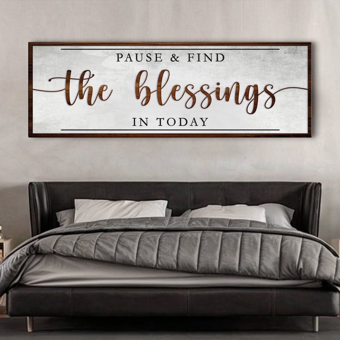 Pause and Find the Blessings Faith Sign Canvas Wall Art