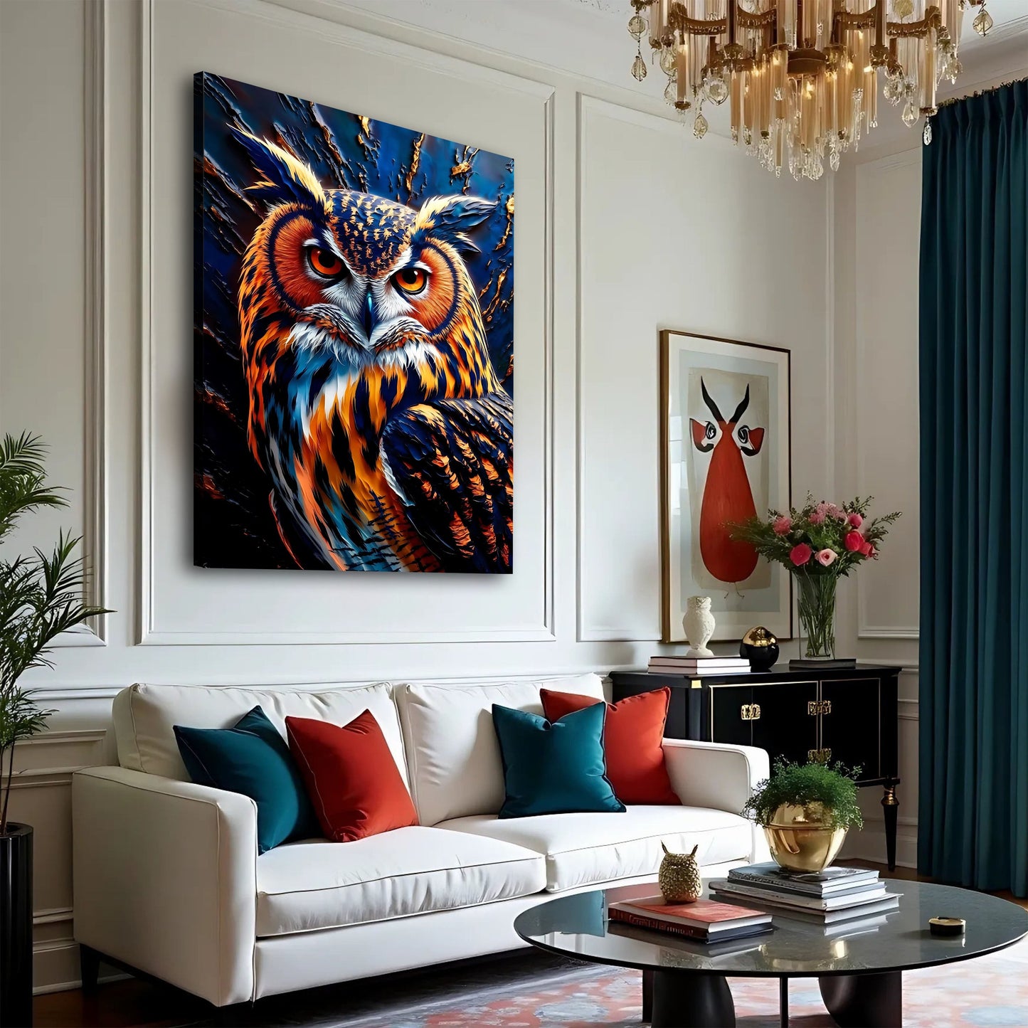 Abstract Owl Canvas Wall Art
