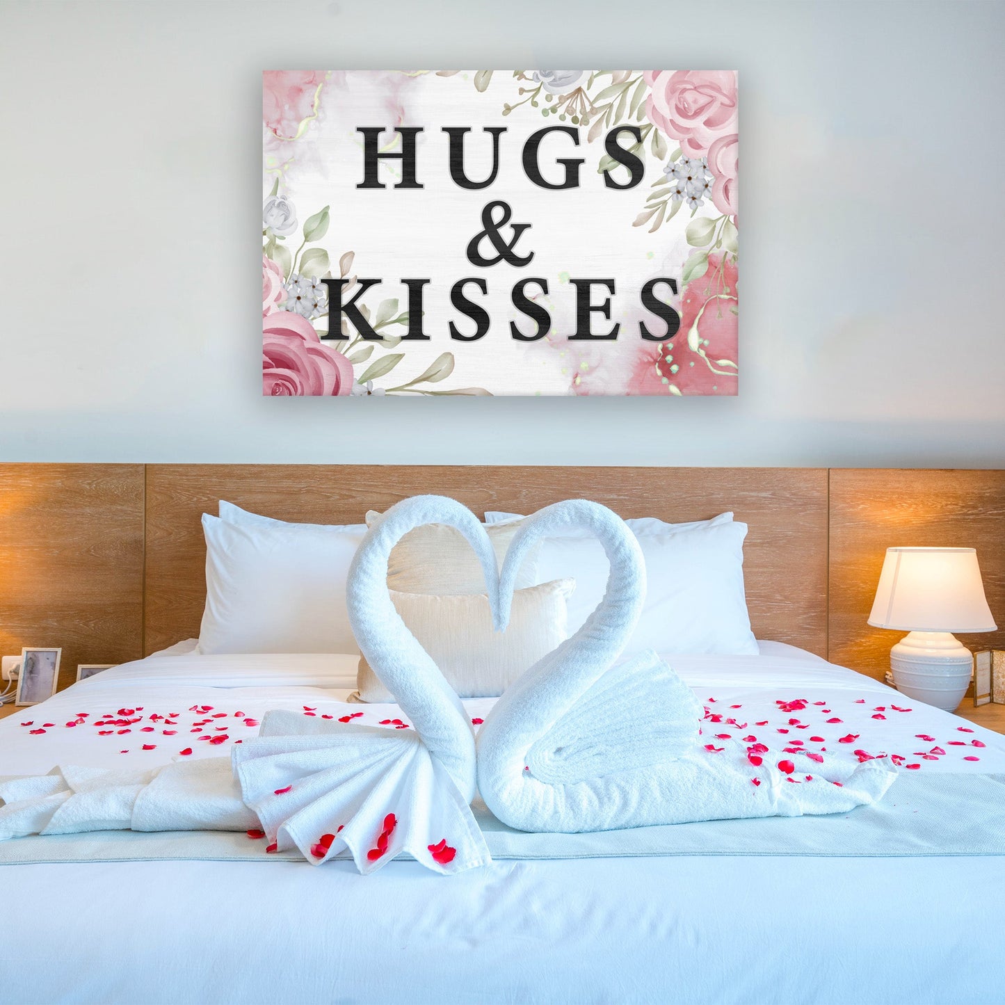 Valentine Saying canvas wall art with romantic message, farmhouse style decor