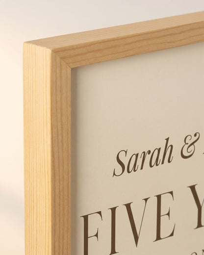 Personalized 5 Year Anniversary Print