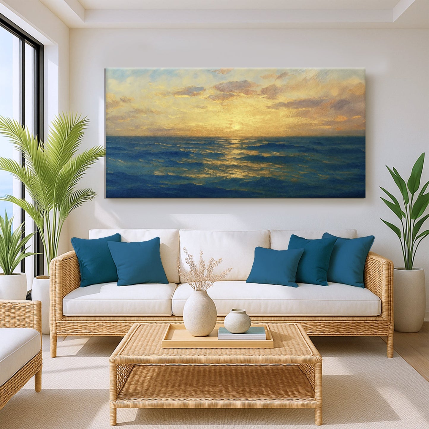 Waterscape Abstract Canvas Wall Art VII
