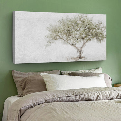 Olive tree faith canvas wall art in soft natural tones, ready to hang