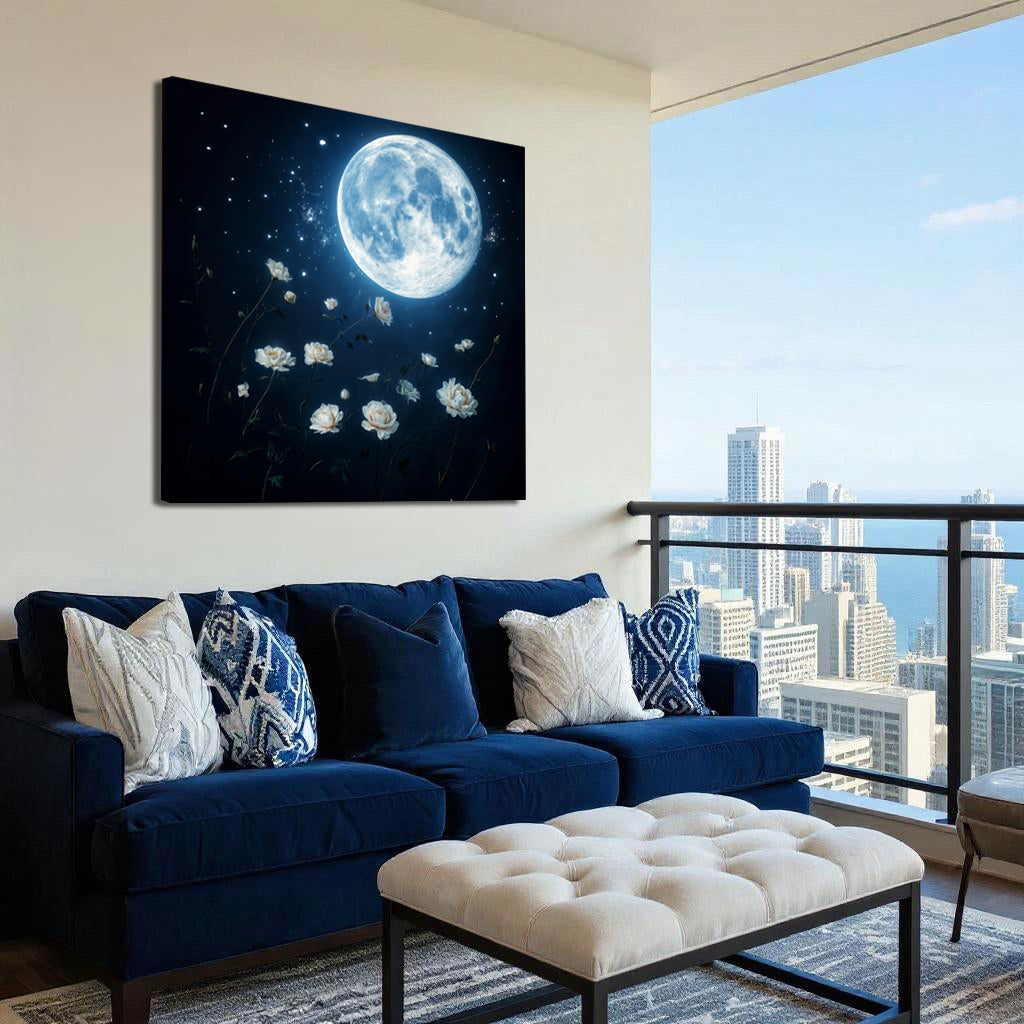 Lunar Moon Canvas Wall Art
