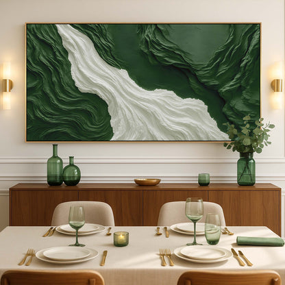 Green Rivers Abstract Canvas Wall Art