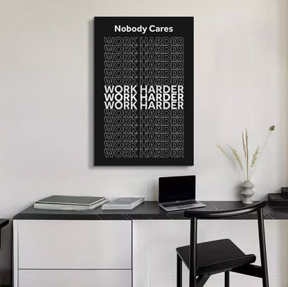 Work Harder Motivational Canvas Wall Sign