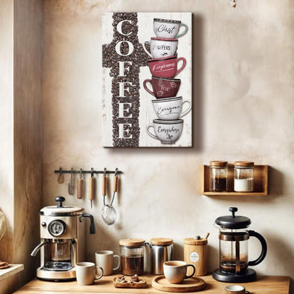 COFFEE Faith Sign Canvas Wall Art IV