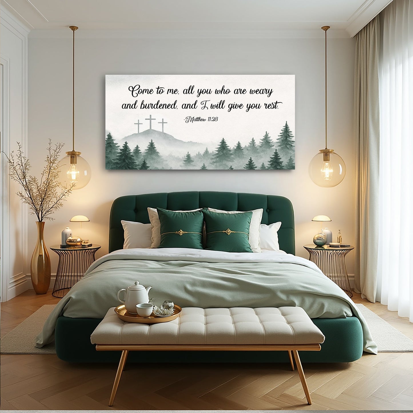 Come To Me Matthew 11:28 Faith Canvas Sign