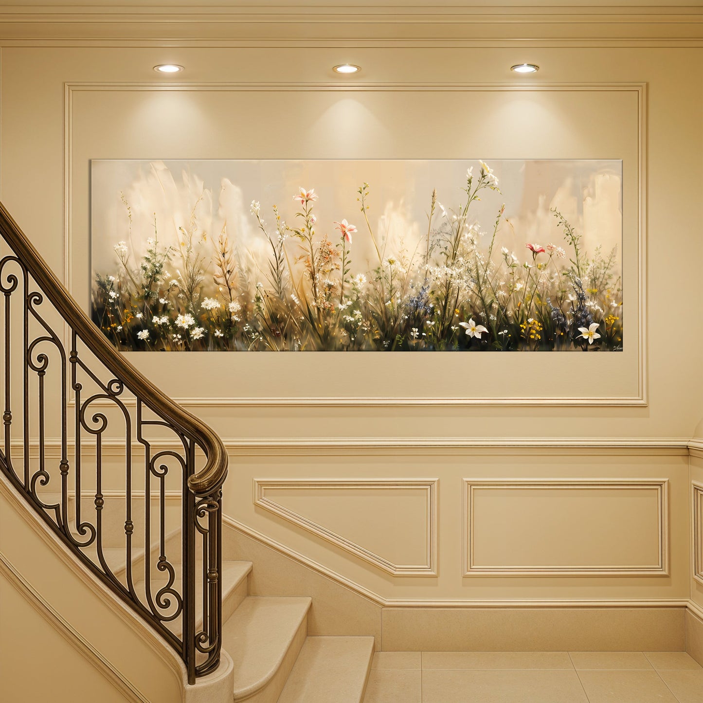 Mountain River Landscape Canvas Wall Art