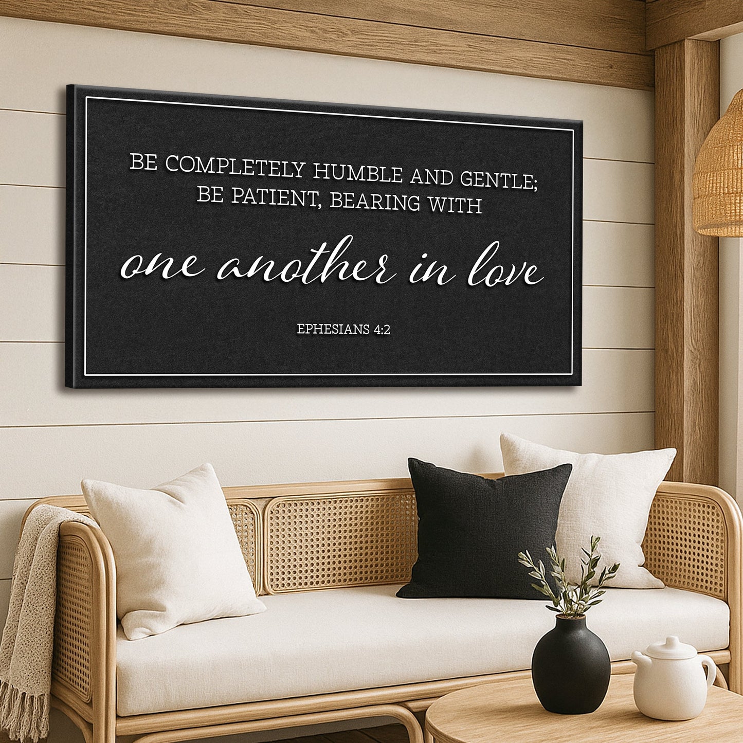 Ephesians 4:2 Humble and Gentle Faith Canvas Sign