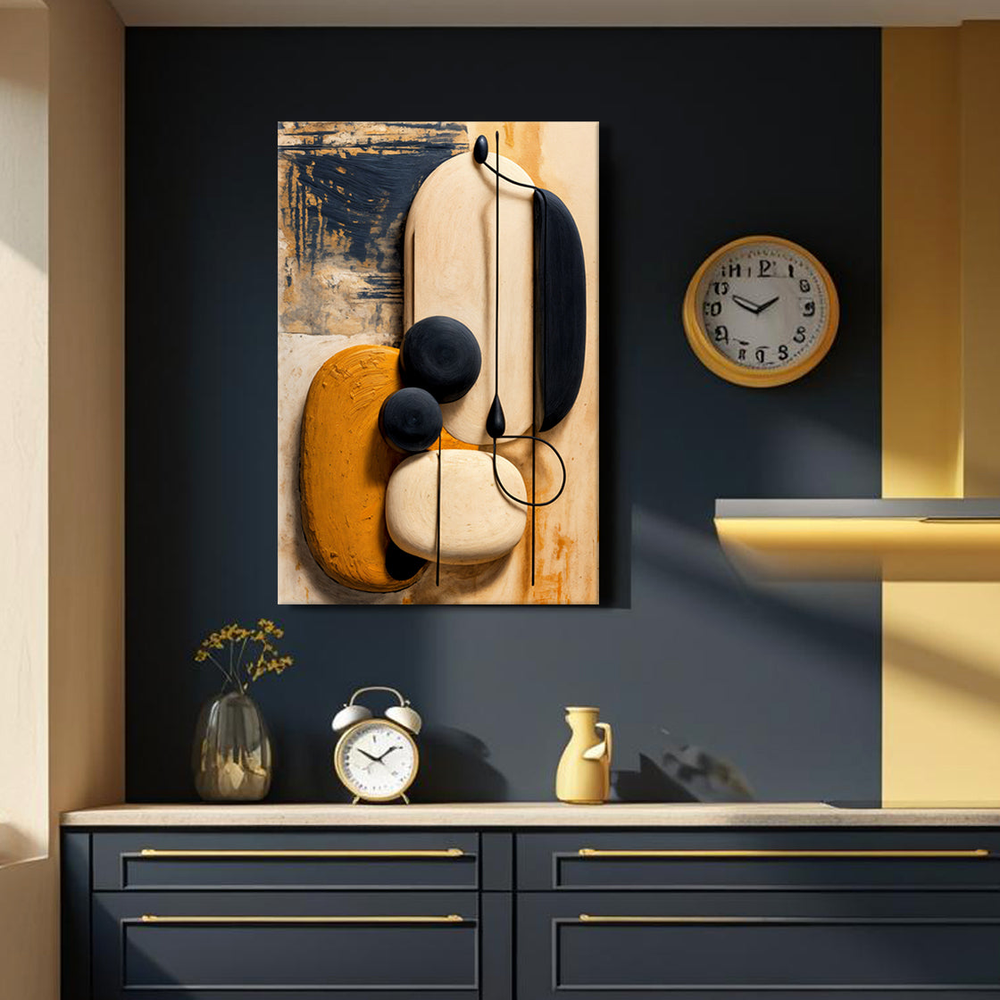 Orange Abstract Harmony Canvas Wall Art