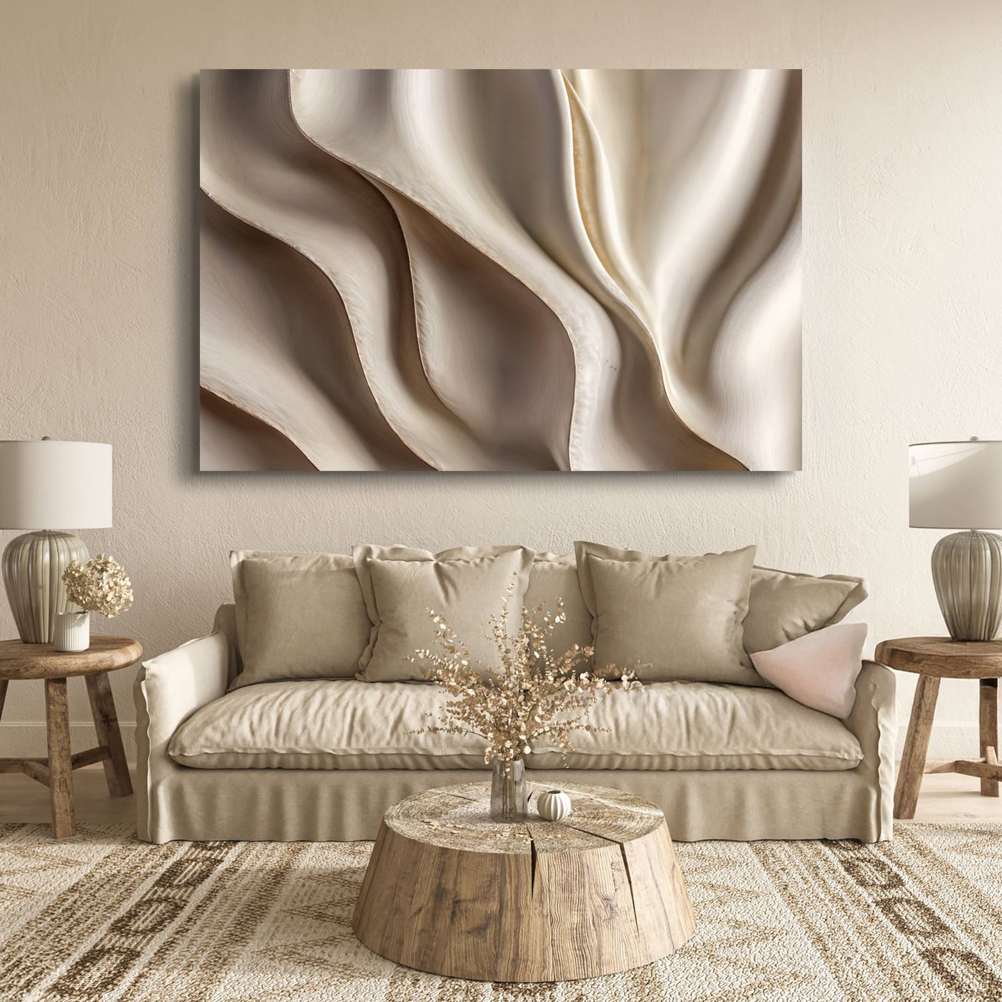 3D Abstract Waves Canvas Wall Art