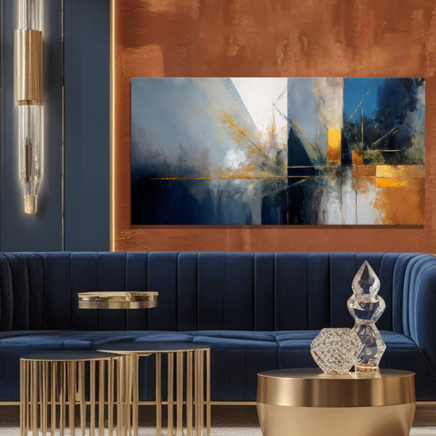 Abstract Geometric Lines Canvas Wall Art