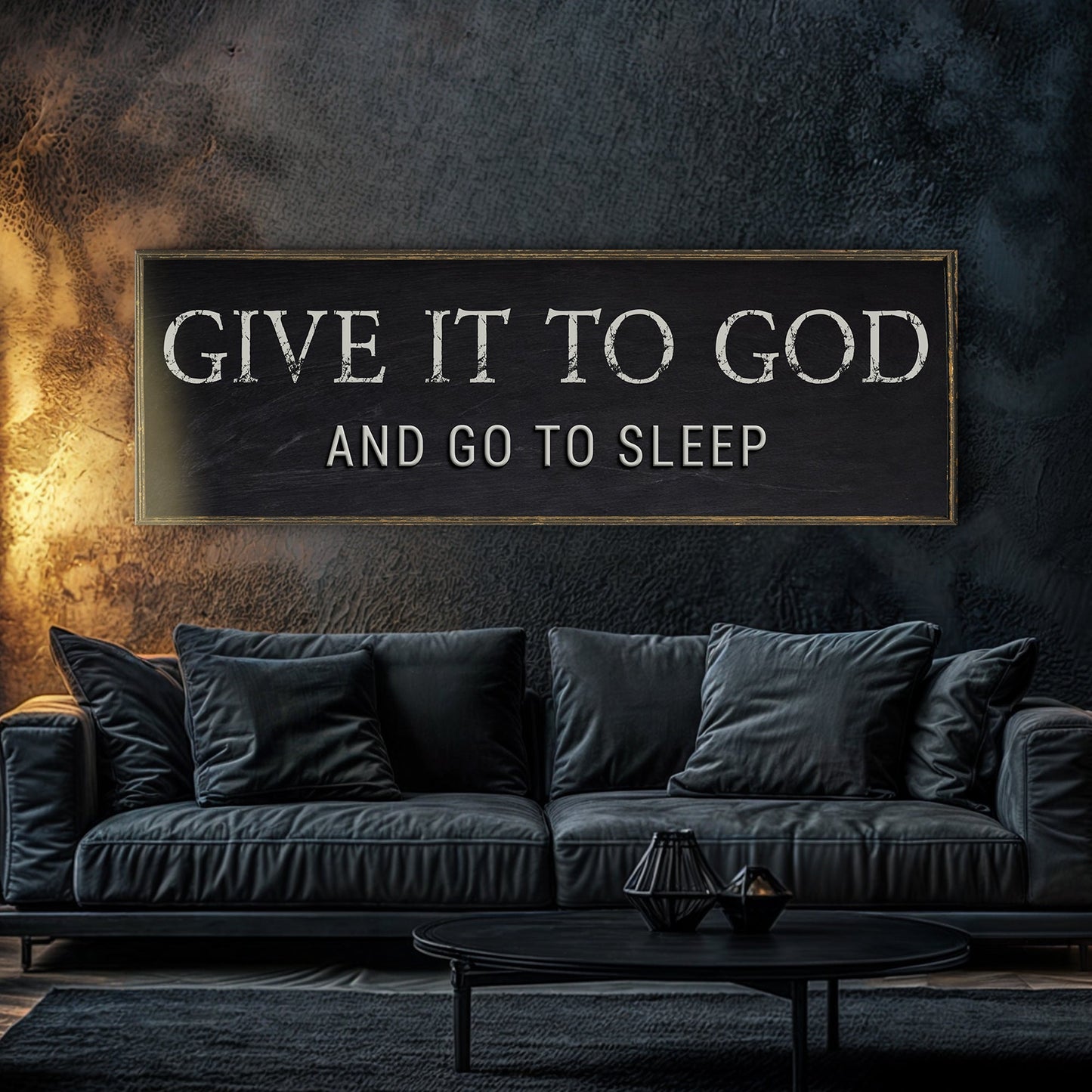 Give It to God and Go to Sleep Bedroom Canvas Sign