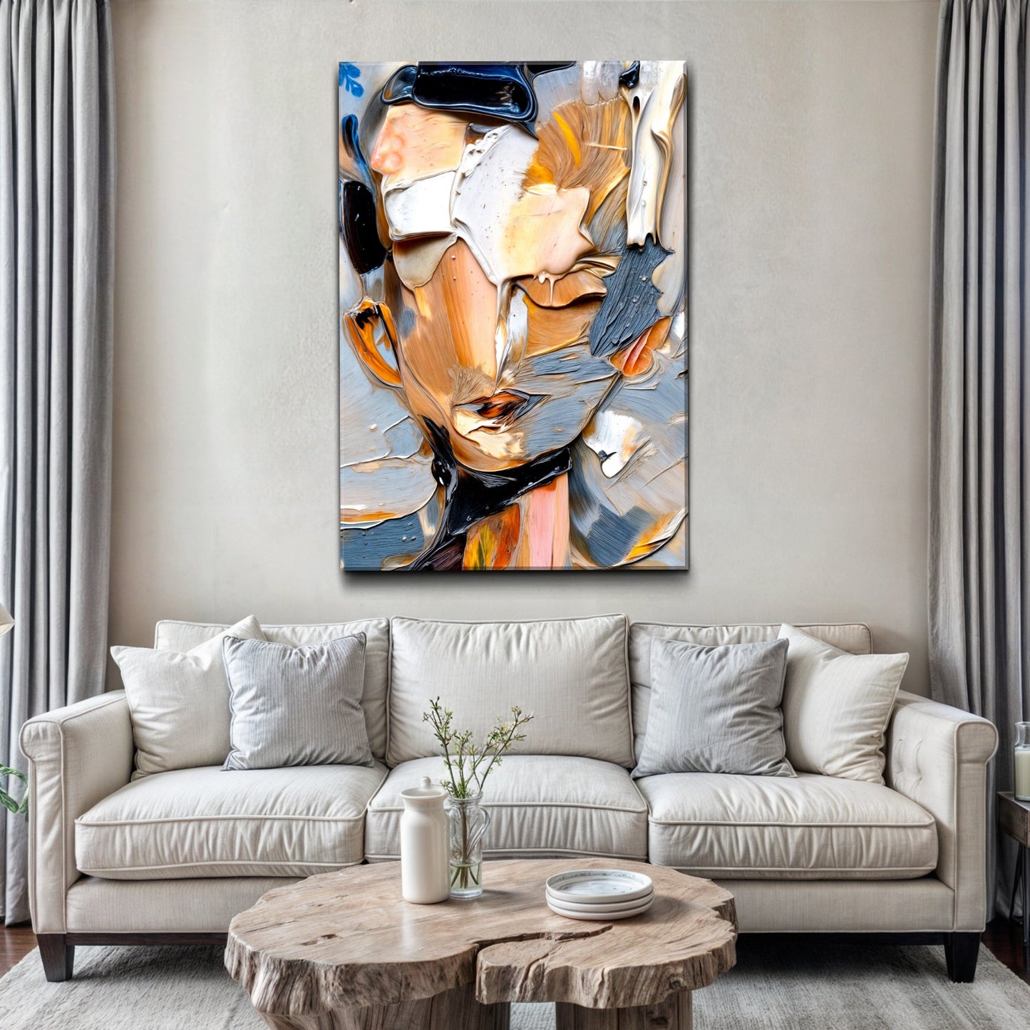 Beyond The Face Abstract Canvas Wall Art