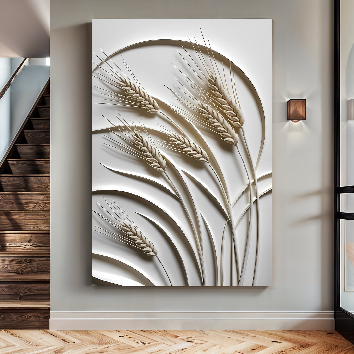 3D Minimalist Wheat Canvas Wall Art