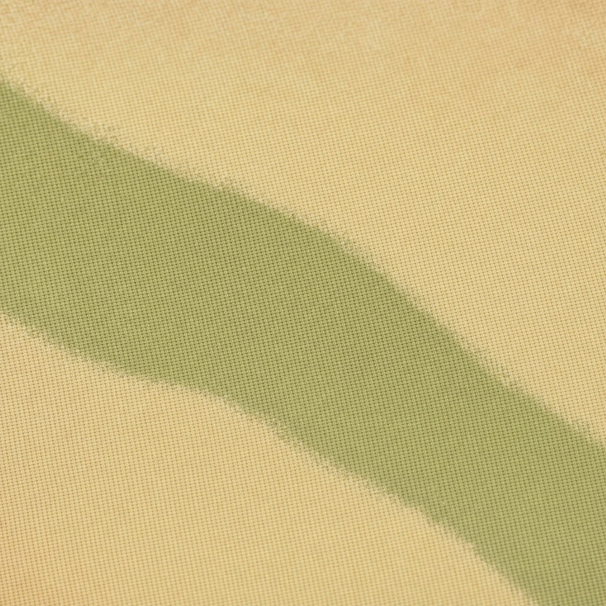 Close up of the sage green band against cream, showing the matte canvas surface
