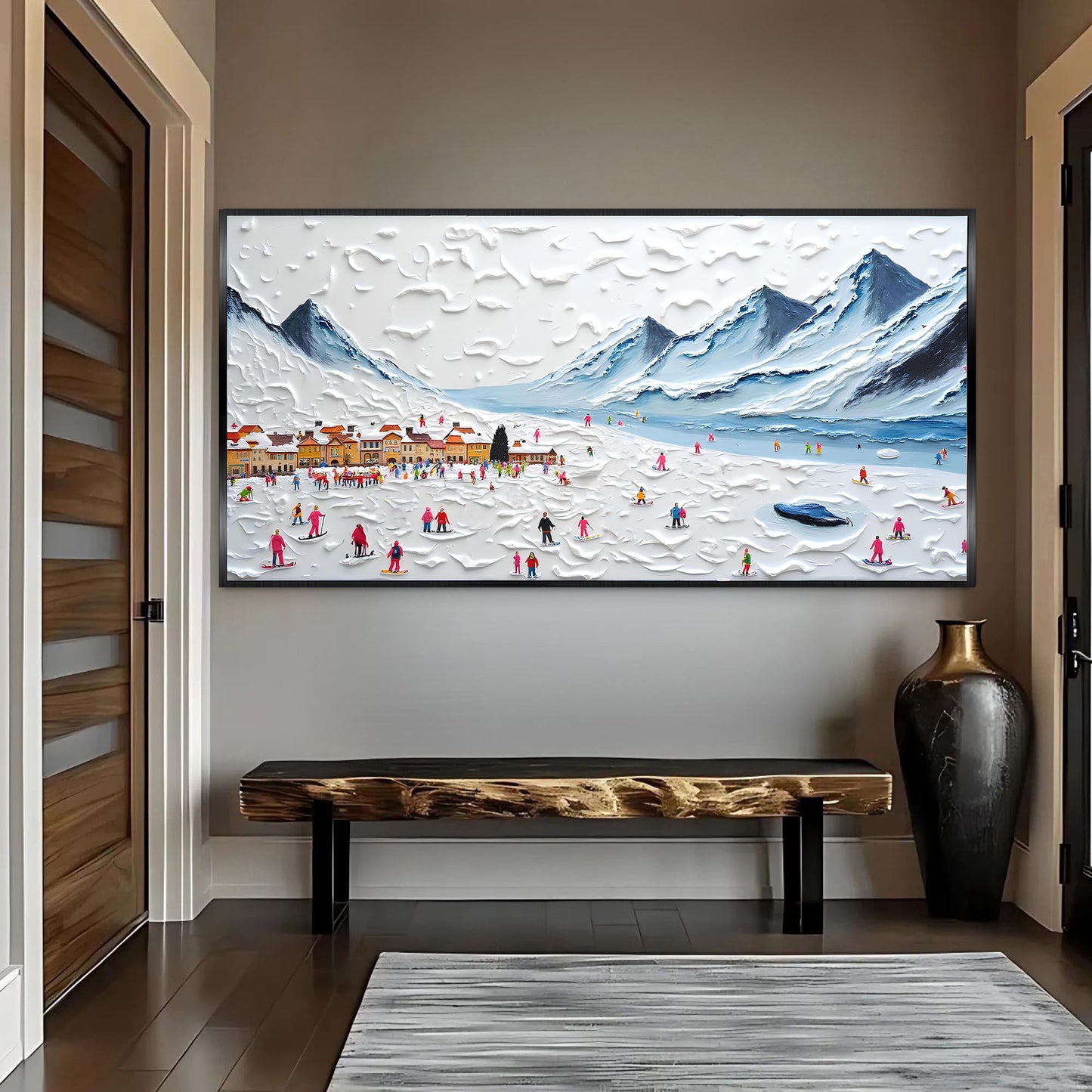 Snow Mountain Abstract Canvas Wall Art