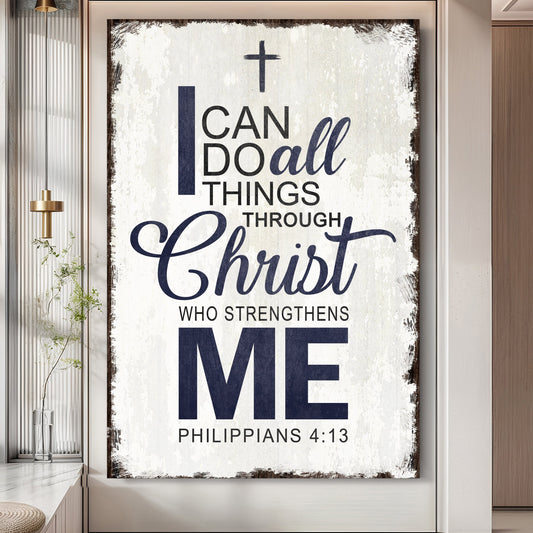 Philippians 4:13 I Can Do All Things Faith canvas wall art — second style