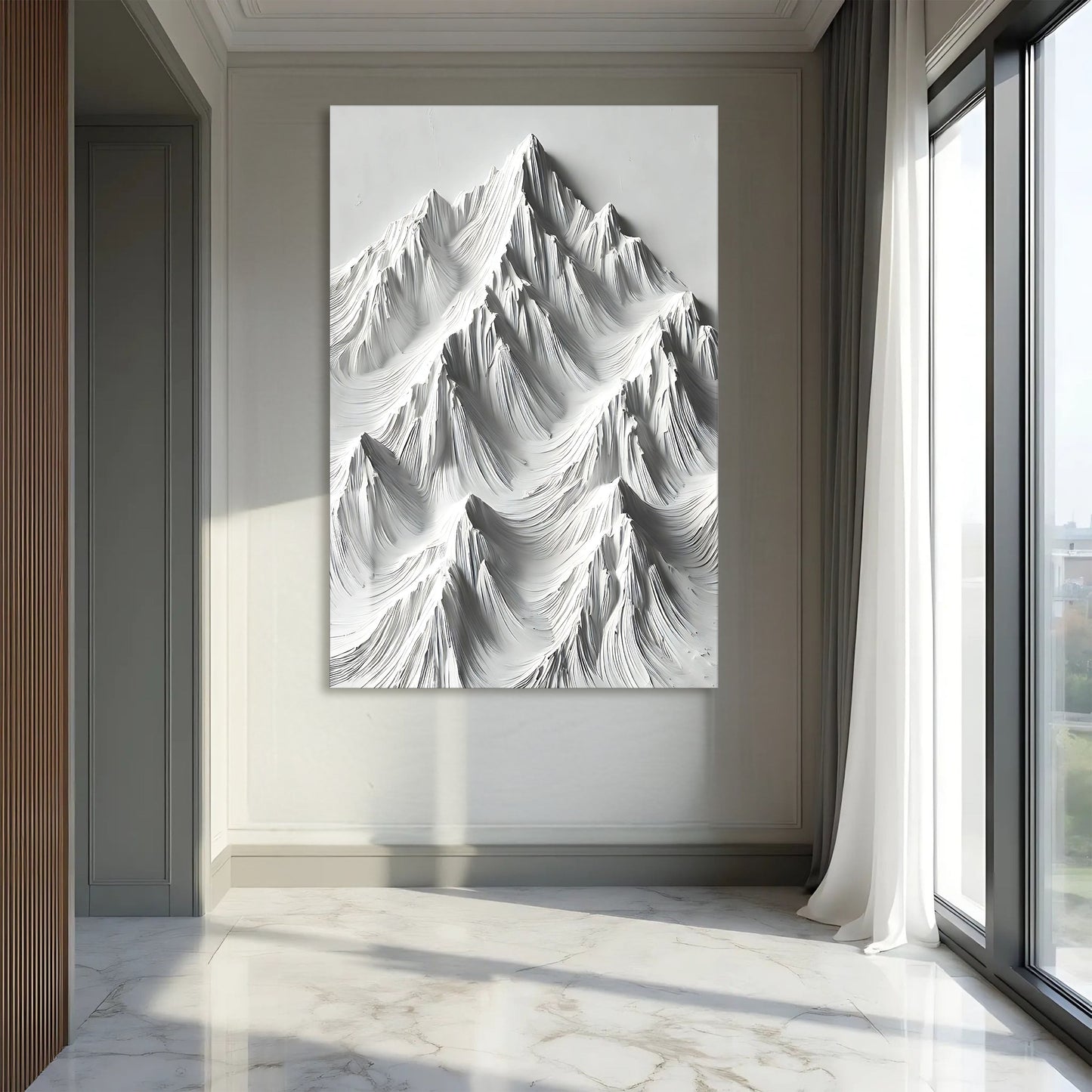 White Mountain Landscape Canvas Wall Art
