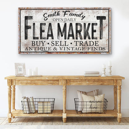 Family Flea Market Vintage Canvas Wall Art Sign