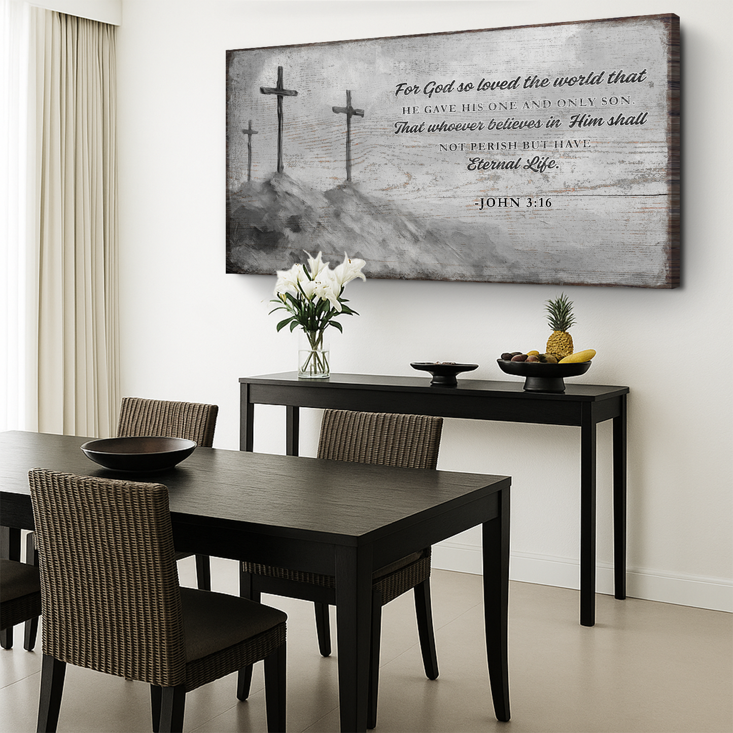 John 3:16 Loved the World Bible Canvas Art