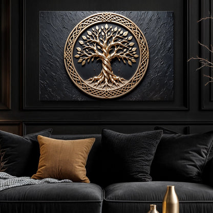 3D Celtic Tree of Life Canvas Wall Art V