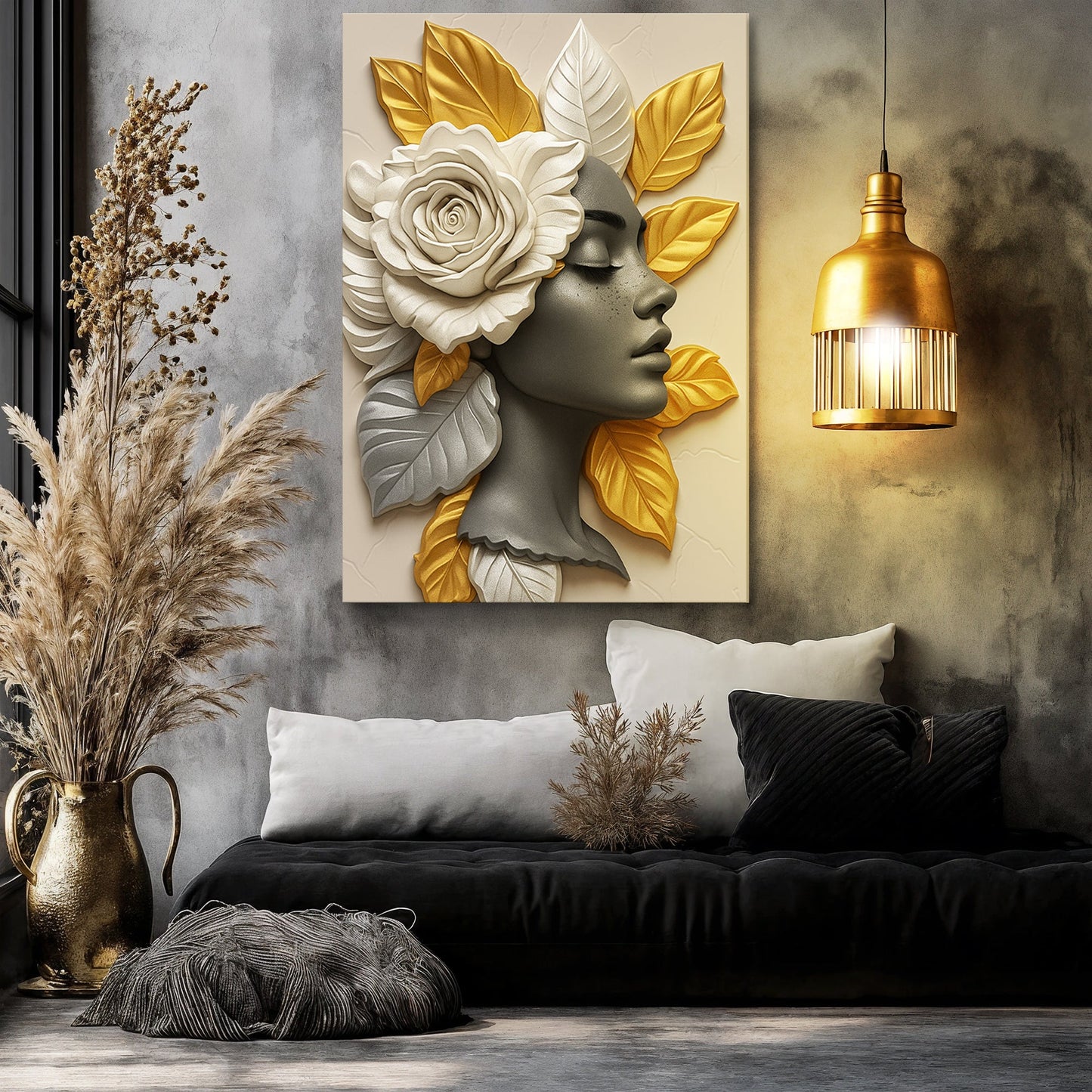 Floral Majesty Canvas Wall Art - Style B