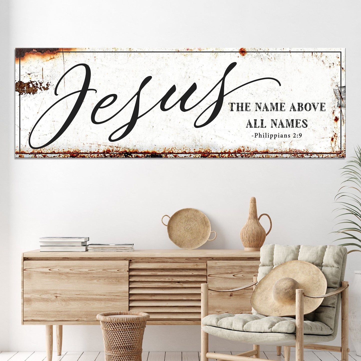 Jesus Name Above All Names Philippians 2:9 Faith Sign Canvas