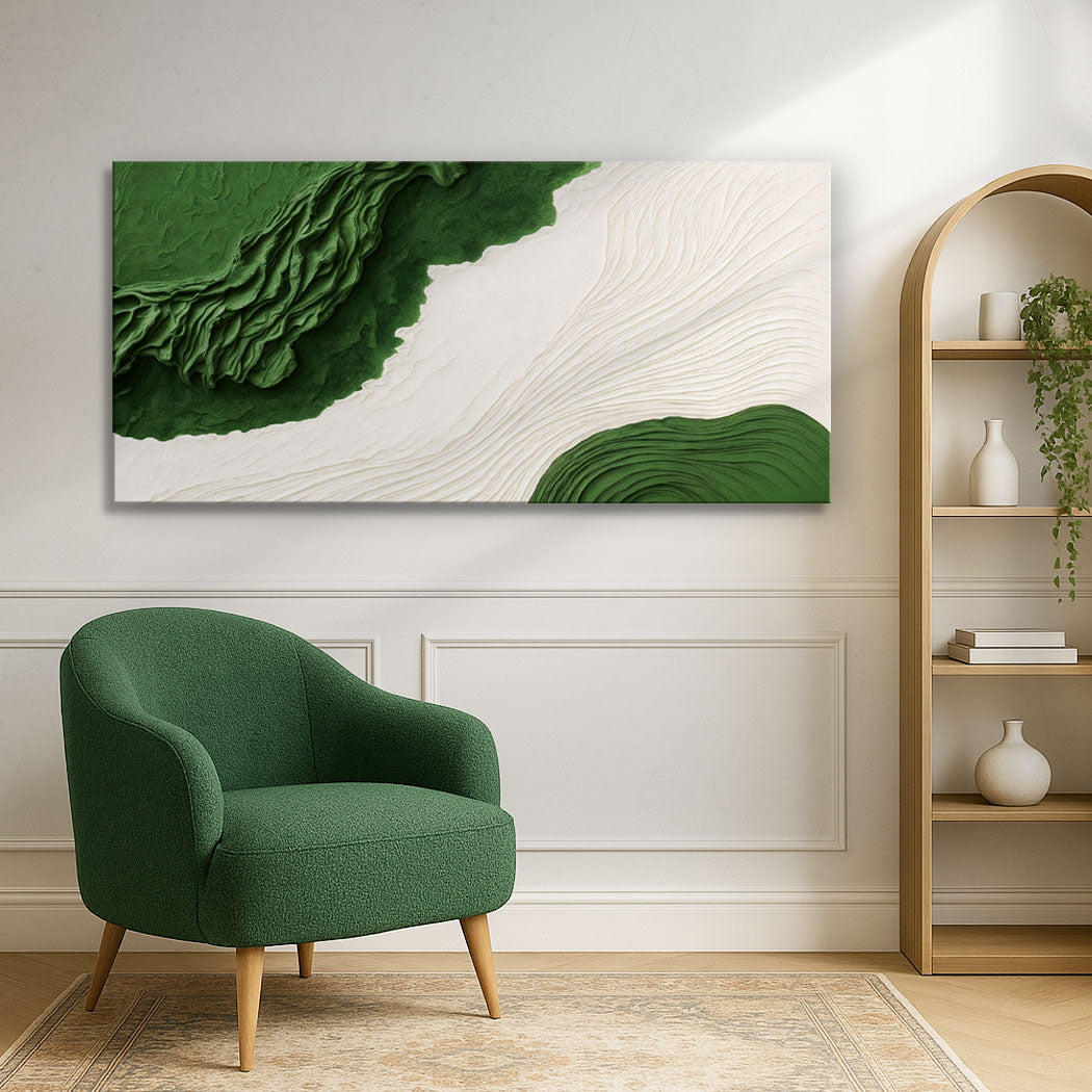 Green Rivers Abstract Canvas Wall Art IX