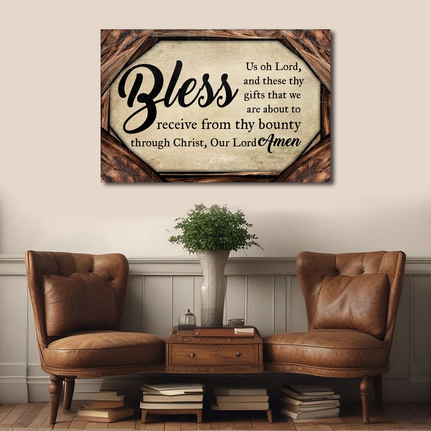 Bless Us Oh Lord Faith Canvas Wall Art