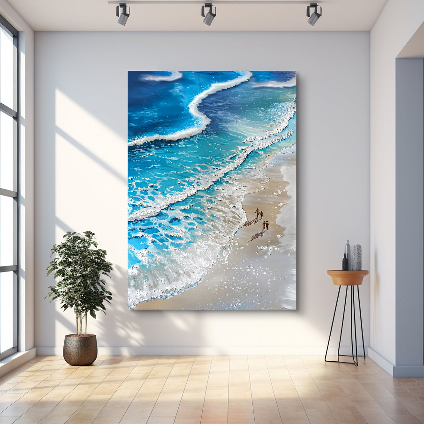 Beachfront Painting Coastal Canvas Wall Art