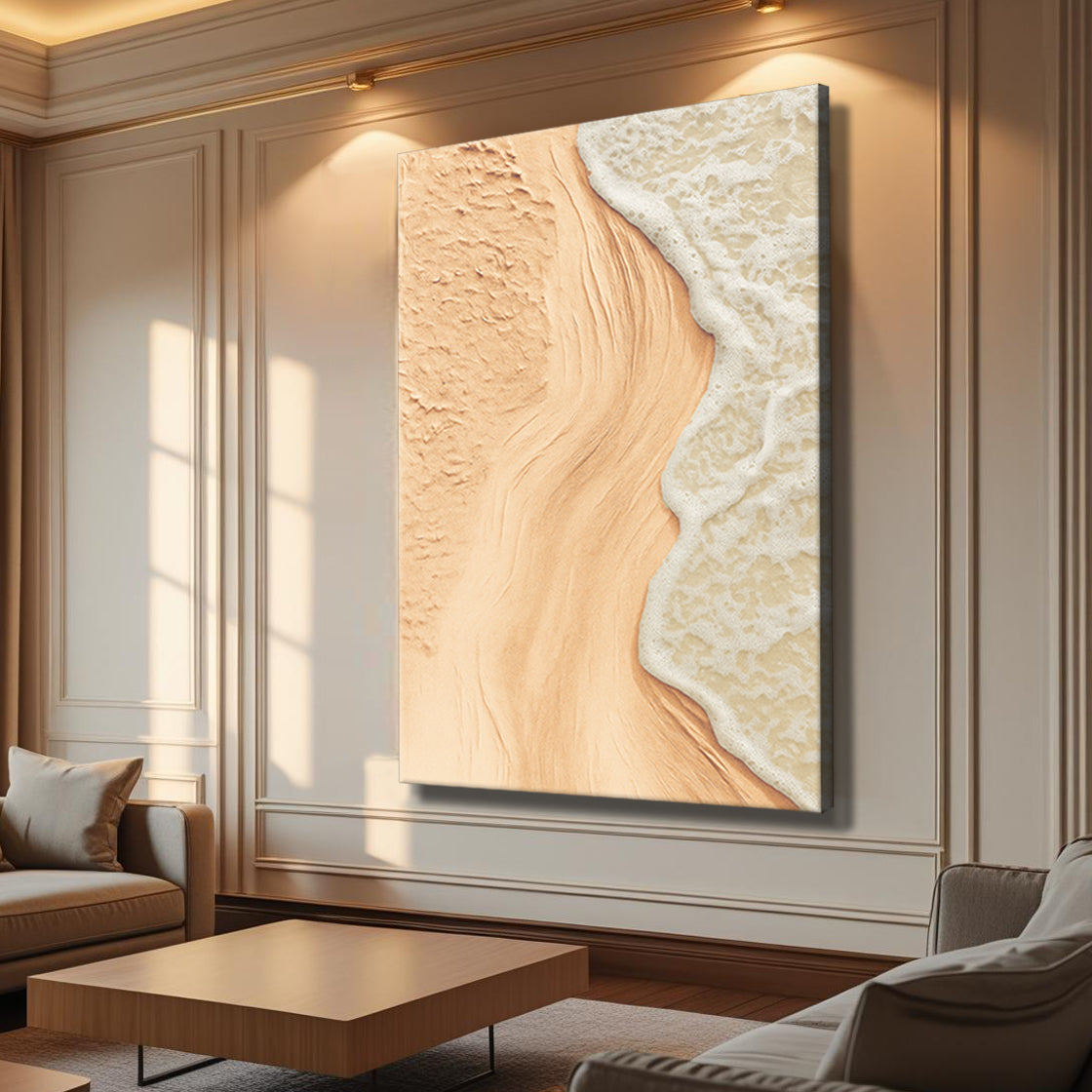 Beige Beach Coastal Canvas Wall Art