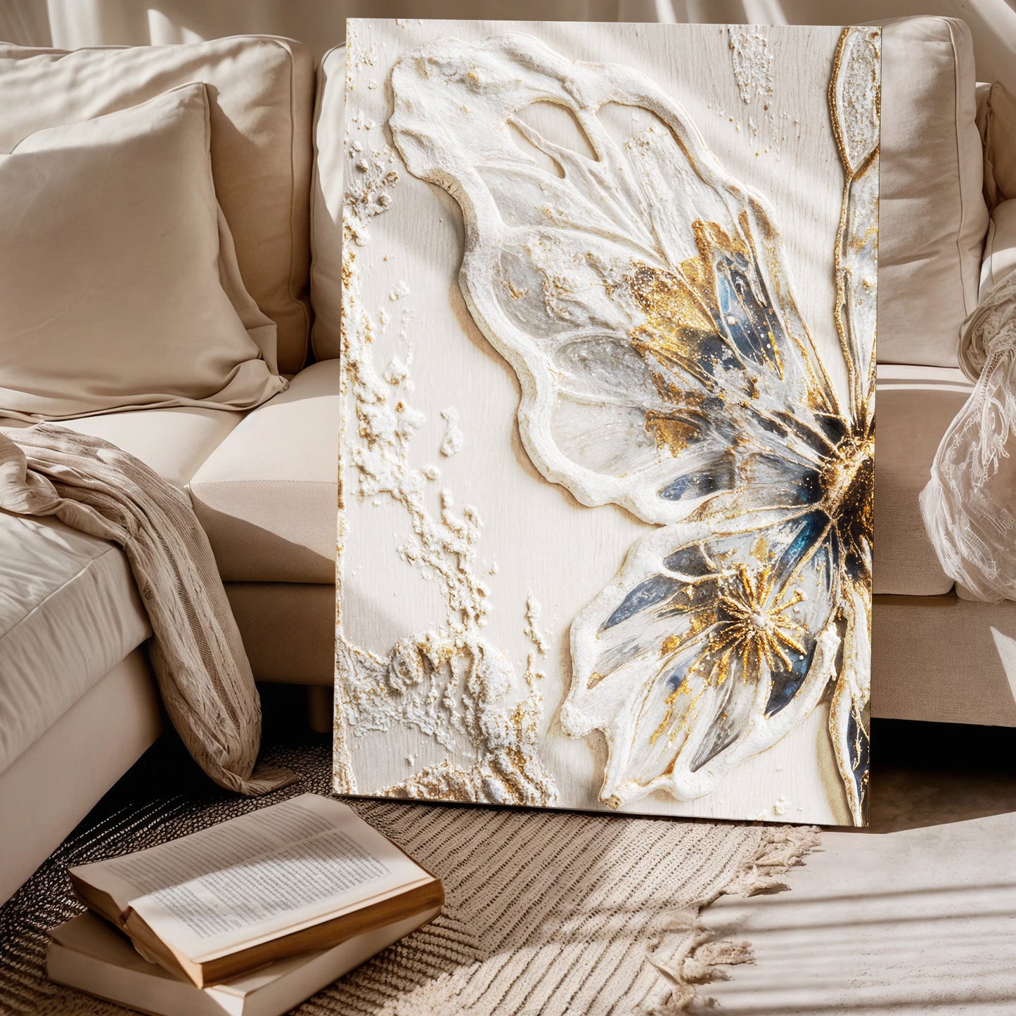 Half Butterfly Canvas Wall Art