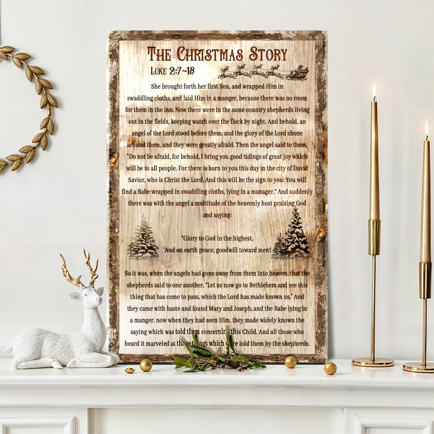 The Christmas Story Faith Canvas Wall Art Sign