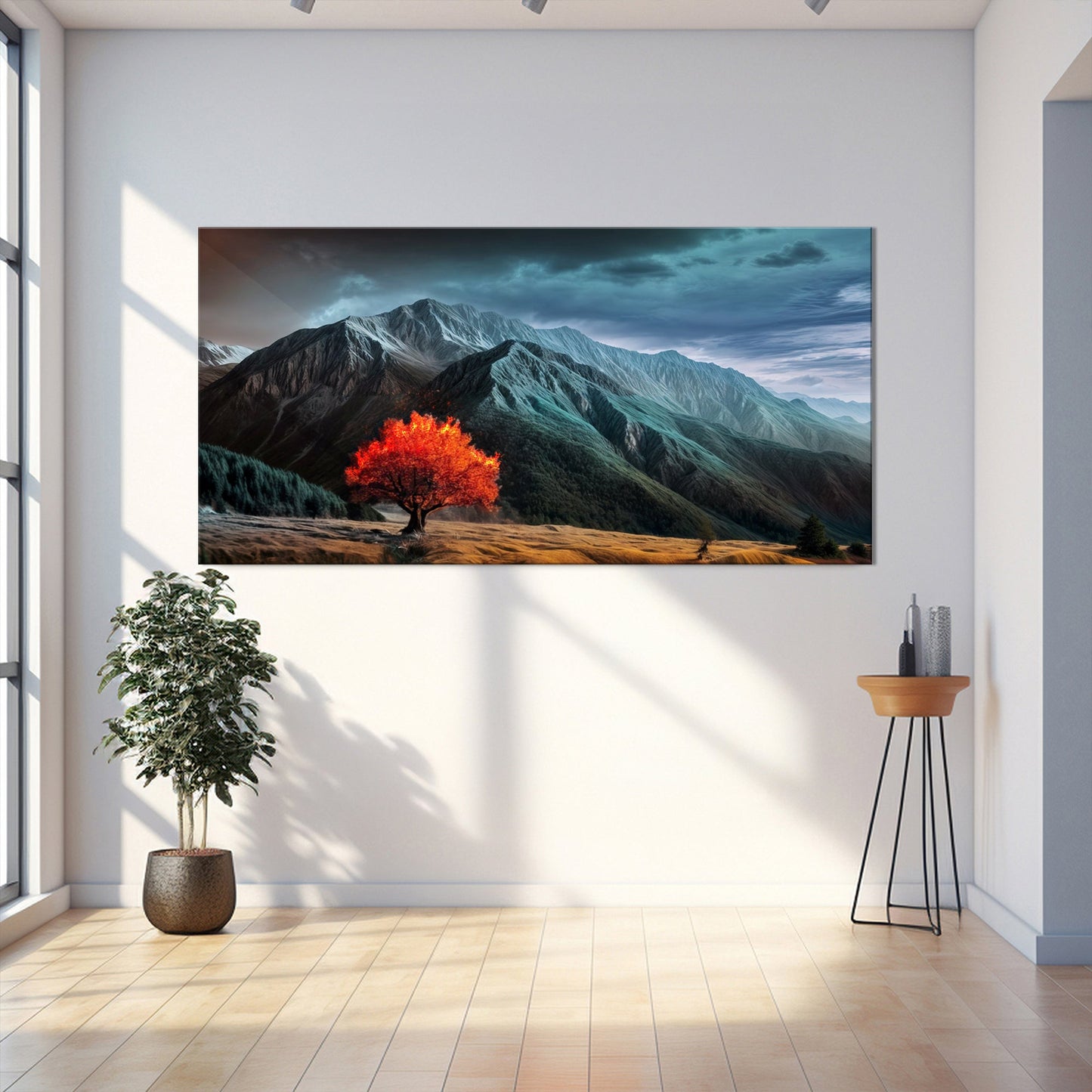Burning Bush Biblical Canvas Wall Art Faith Decor