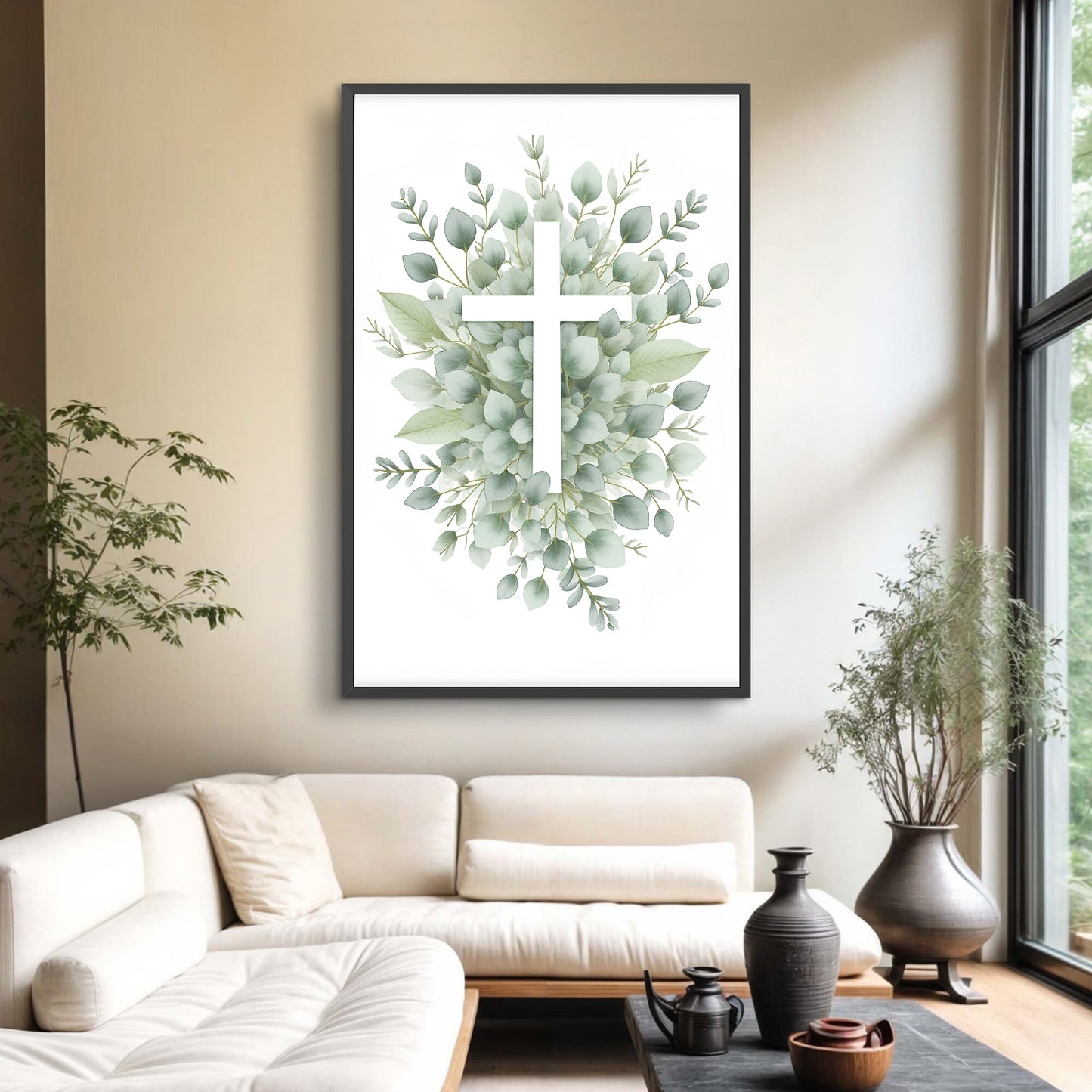 Minimalist Cross Faith Canvas Wall Art