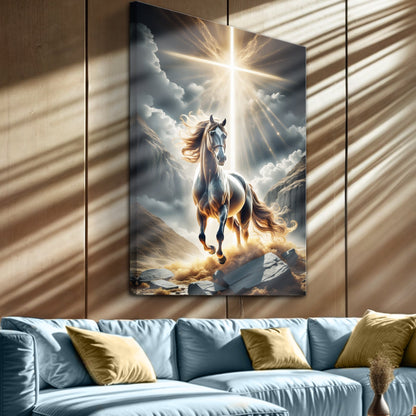 3D Horse Faith Canvas Wall Art II