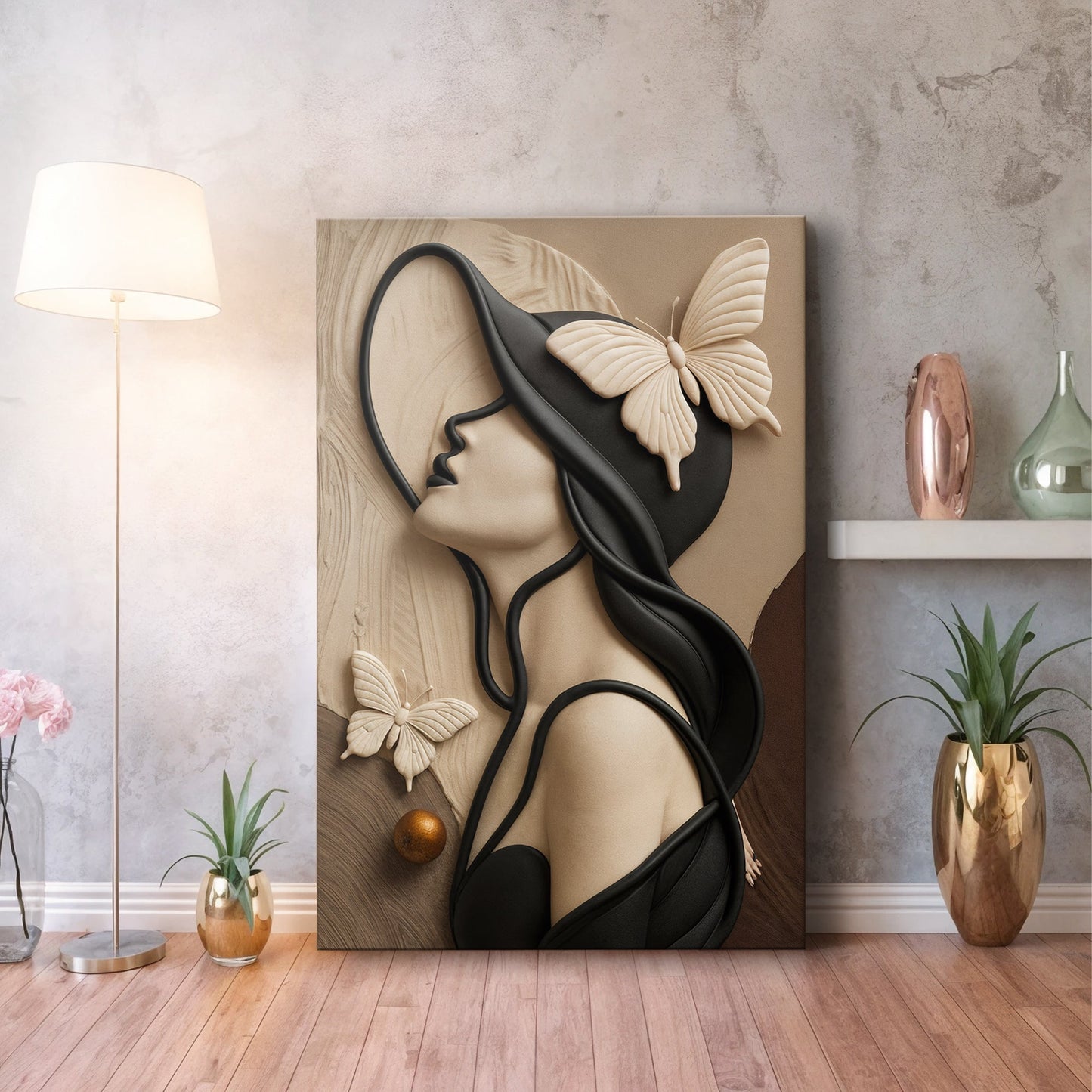 Woman's Delicate Lines Canvas Wall Art