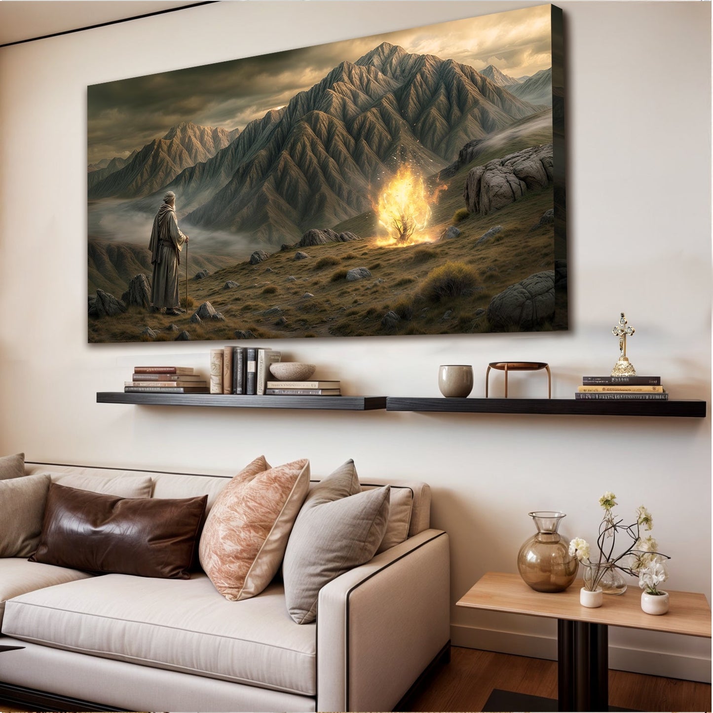Burning Bush Faith Canvas Wall Art IV