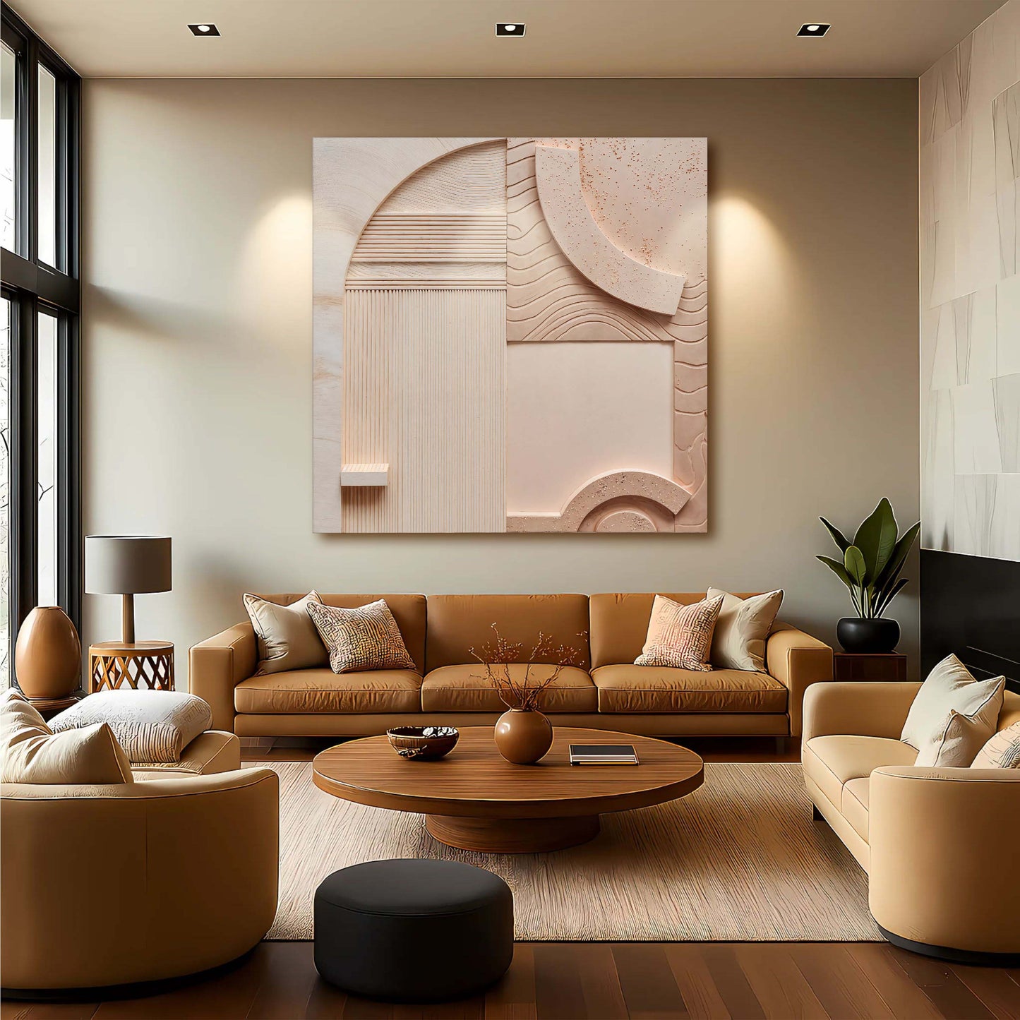 Minimalist Peach Clay Abstract Canvas Wall Art