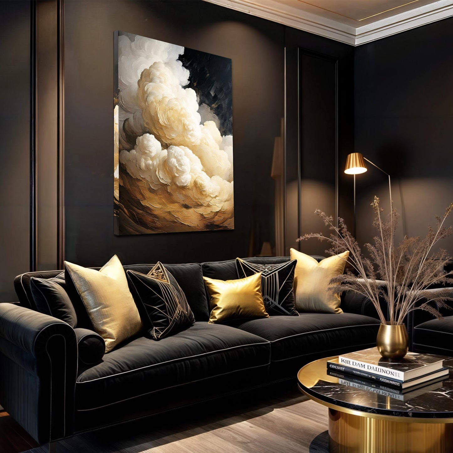 Beige Cloud Abstract Canvas Wall Art