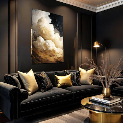 Beige Cloud Abstract Canvas Wall Art