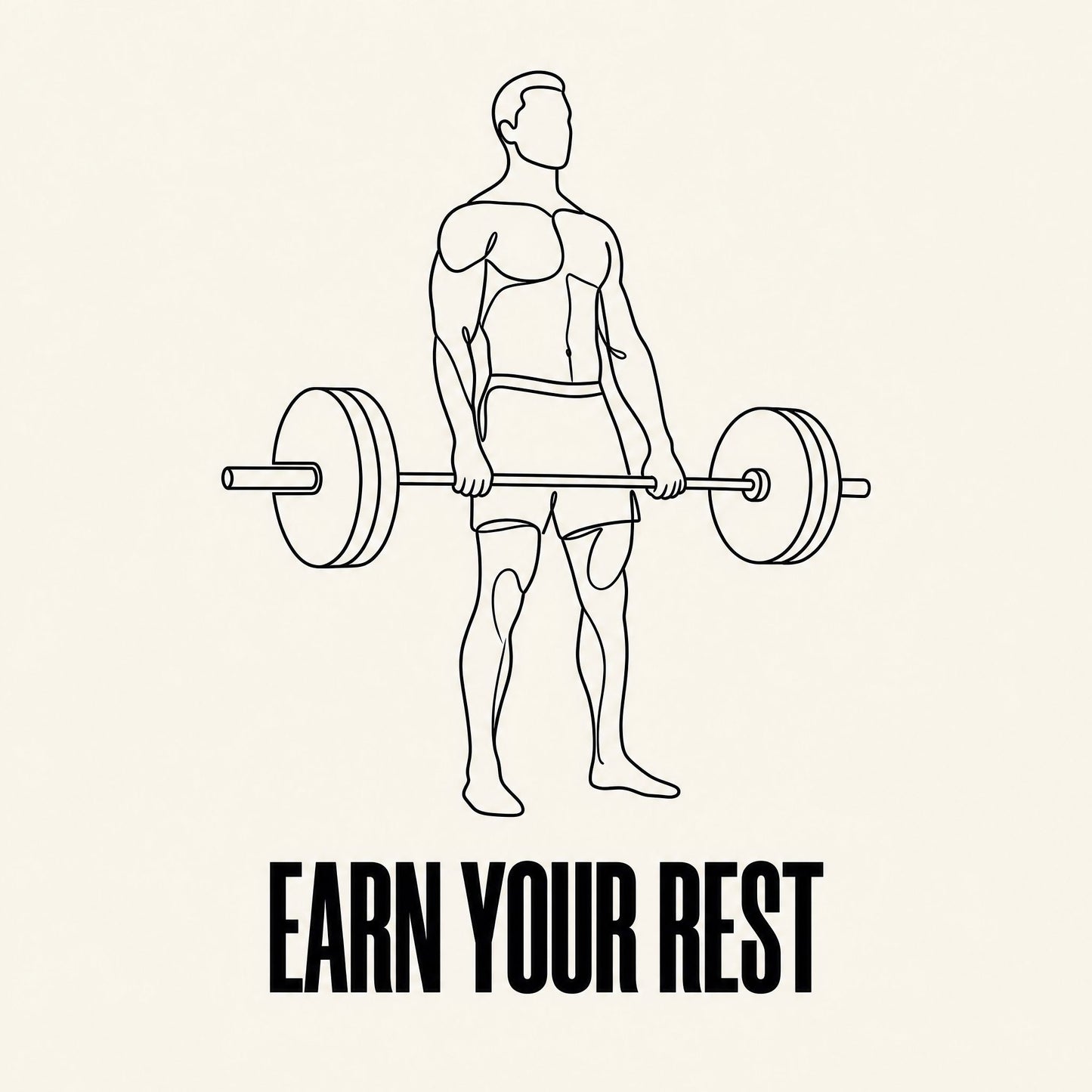 Barbell Wall Art for Home Gym - Framed Minimalist Deadlift Print