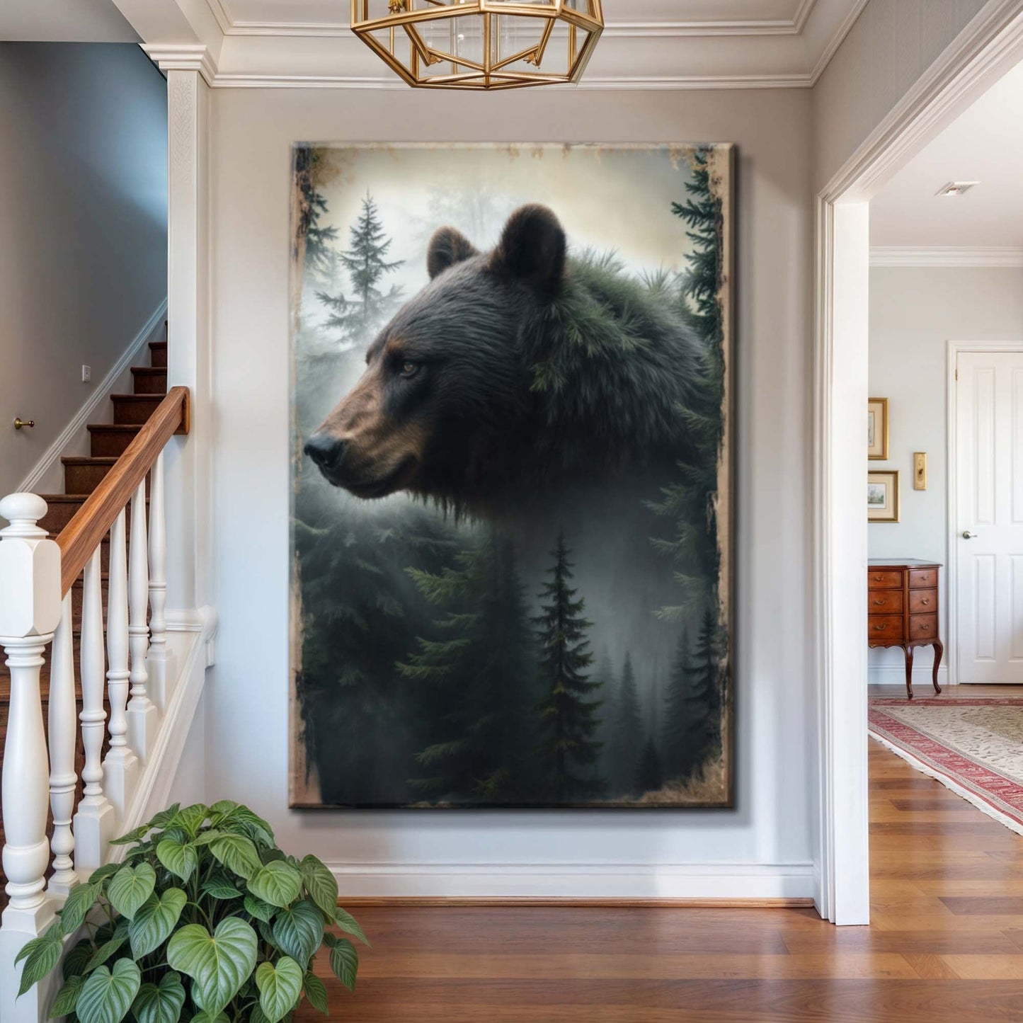 Black Bear Exposure Canvas Wall Art